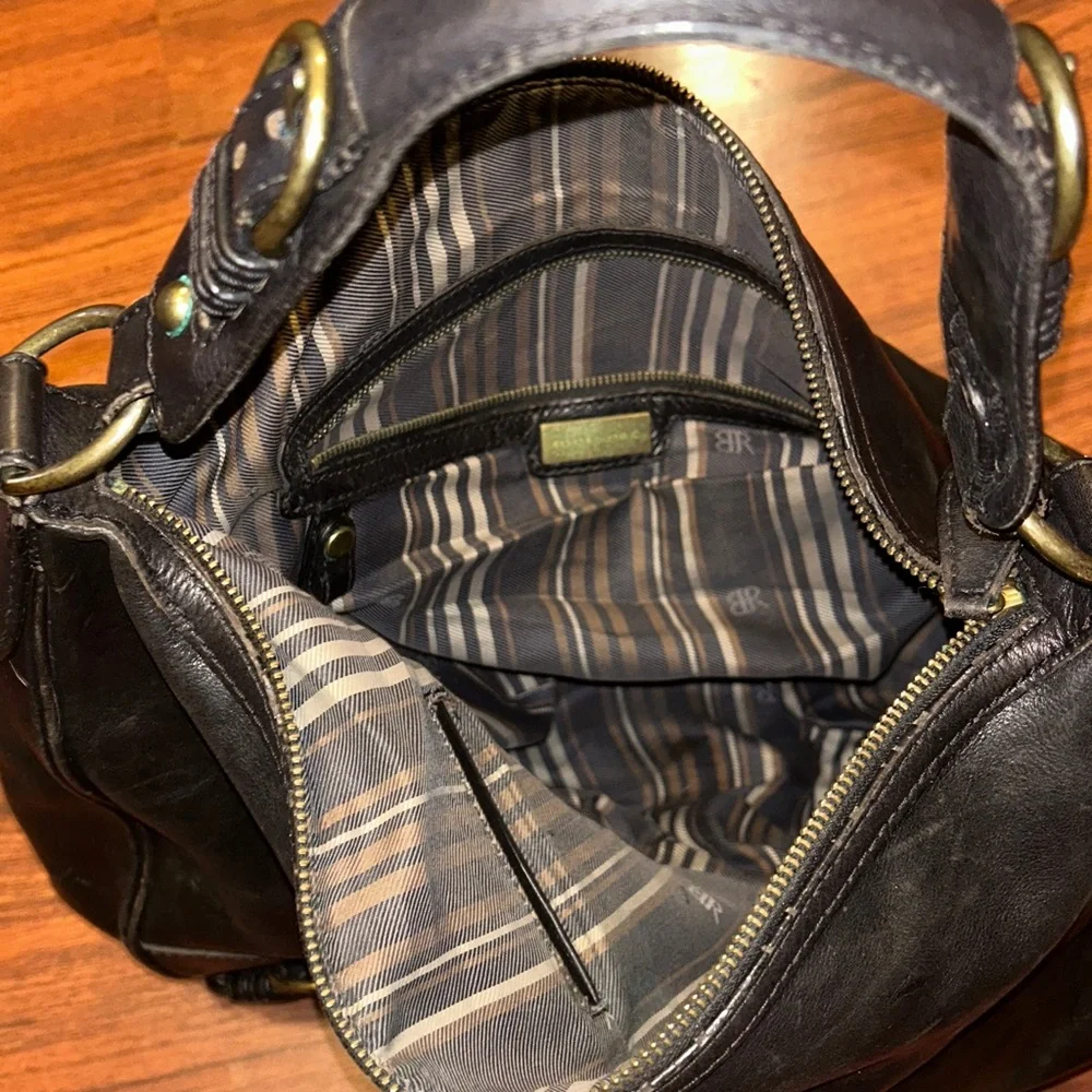 VTG Y2K Banana Republic Leather Slouchy Hobo Satchel Bag w/Buckles